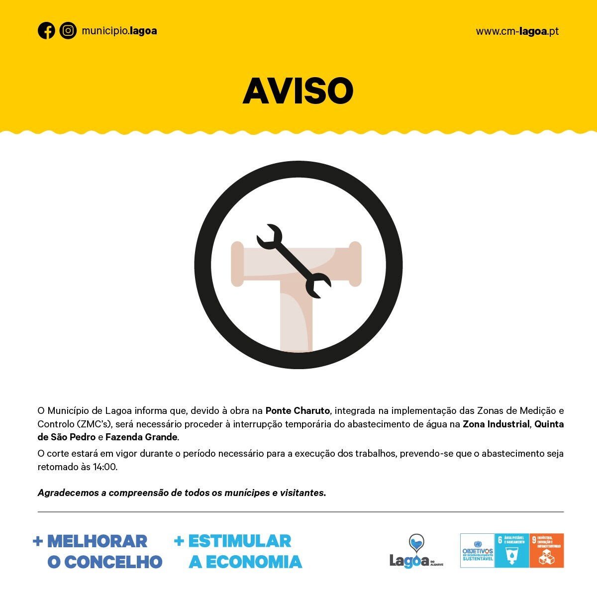 Interrupção Temporária do Abastecimento de Água