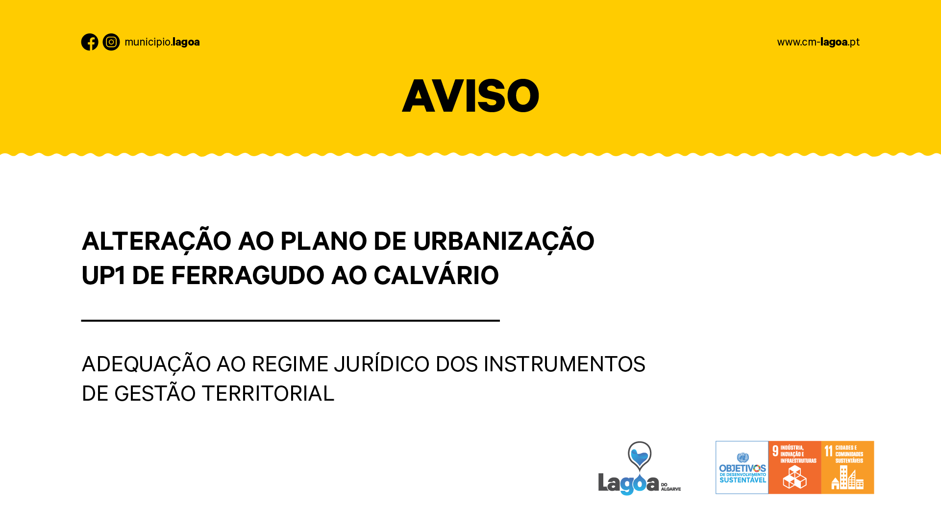 Alteração do Plano de Urbanização da UP1 de Ferragudo ao Calvário – Participação de Interessados